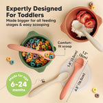 KeaBabies Silicone Baby Spoons, Self Feeding 6-12 months - 6-Pack Baby Weaning Eating Utensils, Toddler First Food Training Spoon, Infant, Kids Feeding Supplies Essential Set, Dishwasher-safe (Slate)