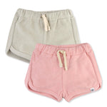 HonestBaby Multipack Shorts 100% Organic Cotton for Infant Baby and Toddler, Boys, Girls, Unisex, Pink/Tan, NB