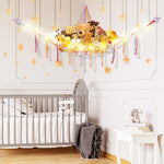 CERETIA Stuffed Animal Hammock with LED Light, Toy Hammock for Stuffed Animals Storage for Kids, Stuffed Animal Hammock Corner, Rainbow