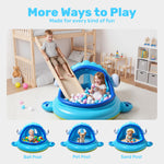 JOYIN Inflatable Shade Kiddie Pool,Whale Baby Pool Tent, Infant Swimming Pool for Kids （54" x 56" x 28"）,Blow Up Toddler Pool for Swim Party Toys Summer Water Beach Fun