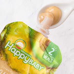 Happy Baby Organics Clearly Crafted Stage 2 Baby Food Bananas, Pineapples, Avocado & Granola, 4 Ounce Pouch (Pack of 16) (Packaging May Vary)