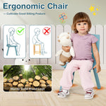 Costzon Kids Table and Chairs, 5 Pieces Desk Set with Toys Bricks for Playing, Dinning, Drawing, Toddler Table and Chair Set for 3-7 Years Old Boys Girls