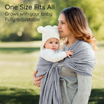 Ring Sling Baby Carrier - USA lab Tested, 100% Natural Cotton Muslin, Breathable & Ergonomic Ring Sling Dark Grey