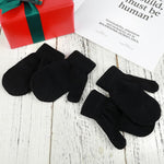 WLLHYF 2 Pair Baby Mittens Black Winter Warm Elastic No Scratch Soft Gloves Breathable Toddler Mittens for Boys Girls Kids