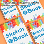 9" x 12" Sketch Book, 2-Pack 50 Sheets Spiral Bound Art Sketchbook, Acid Free Artist Drawing Book Paper, Art Supplies for Adults Kids, Craft Activities, Sketch Paper for Drawing Coloring Sketching