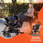 Baby Trend Infant and Toddler Double Stroller & Car Seat Combo, 2 Pc Set, Stormy