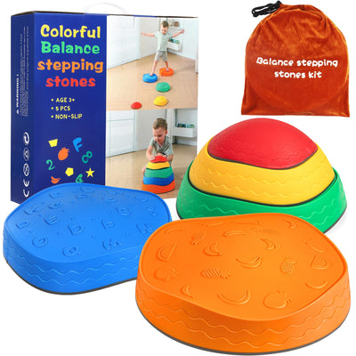 Astrell Stepping Stones for Kids - 5pcs Durable Non-Slip Toddler Stepping Stones for Promoting Toddler's Motor Balance Skills, Indoor & Outdoor Obstacle Course Game Toys for Toddler Kids Children Age 3+