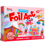 Klever Kits Foil Art Kit for Kids - Arts & Crafts Supplies, Mess Free Coloring, Foil Foam Stickers, Creative Travel Toys, Birthday Gifts for Boys & Girls Ages 4 and Up