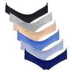 Intimate Portal Cotton Maternity Underwear Under the Bump Pregnancy Bikini Briefs Women Postpartum Panties 6 Pack Midnight Shore XXL