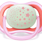 Philips AVENT Ultra Air Nighttime, 6-18 Months Pacifier, Pink, Pack of 4, SCF376/44