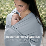 Comfy Cubs Baby Wrap Carrier - Soft & Secure Fit Cotton Blend Baby Carrier Newborn to Toddler - Hands-Free & Lightweight Infant Wrap - Adjustable, One Size Fits All Toddler Sling - Pacific Blue