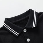 pureborn Toddler Girls Polo Dress Short Sleeve Pique Cotton Dress Summer Casual Playwear Dresses Black 2-3 Years
