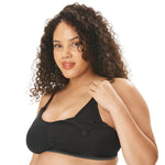 Motherhood Maternity Womens Hands Free Pumping Seamless Clip Down Nursing Bra for Breastfeeding, Black, Large