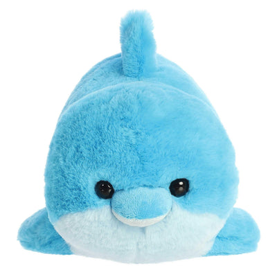 Aurora® Adorable Spudsters™ Dilly Dolphin™ Stuffed Animal - Round Shape Makes For Comforting Cuddles - Perfect for Kids All Ages and Animal Loving Adults - Blue 12 Inches