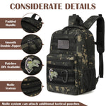 SunForMorning Kids Tactical Backpack Army Molle Bookbag Military Boys Backpack for School, Outdoor, Camping, Black CM
