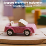 PlanToys® Vehicle Set Wooden Montessori Play Set | Early Movement, Imagination and Practical Life Exploration | Eco Friendly Car Set for Indoor and Outdoor Play