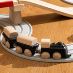 PlanToys® Classic Train Wooden Montessori Vehicle Toy | Early Movement, Imagination and Practical Life Exploration | Eco Friendly Train Set for Indoor and Outdoor Play