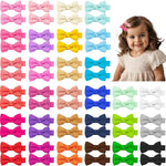 Hair Clips for Girls - 42PCS Fully Lined Hair Bows, Alligator Clips in 21 Color Pairs for Toddlers, Kids, and Teens