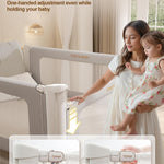 Bed Rails for Toddlers 3 Pack, Thickened & Reinforced Baby Rail Guard with No-Nail Design, Height Adjustable Toddler Rails for King Size, Kids Safety Bed Side Rails,Grey (74.8x78.7x78.7in)