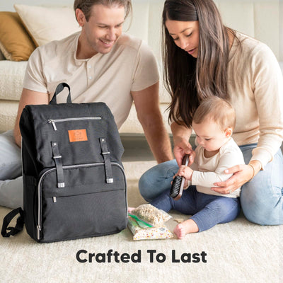 KeaBabies Baby Diaper Bag Backpack with Changing Pad - Waterproof Baby Bag for Mom and Dad, Insulated Bottle Pockets, Durable Toddler, Twin, Boy Girl Diaper Backpack for Travel, Large (Classic Gray)