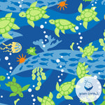 green sprouts Boys' Snap Reusable Absorbent Swimsuit Diaper, Royal Blue Turtle Journey, 24 M
