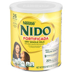 Nestle Nido dry whole milk canister on a white background