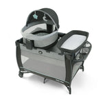 Graco Pack n Play Travel Dome DLX Playard, Astin with Portable Bassinet and Integrated Storage Organizer