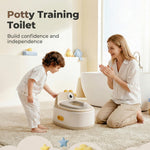 Toddler Toilet Potty Chair for Toddlers 1-7, Kids Potty Training Seat, 3-in-1 Potty Chair for kids Portable Removable Seat with Sturdy Step Stool, Standalone Potty Chair for Toddlers