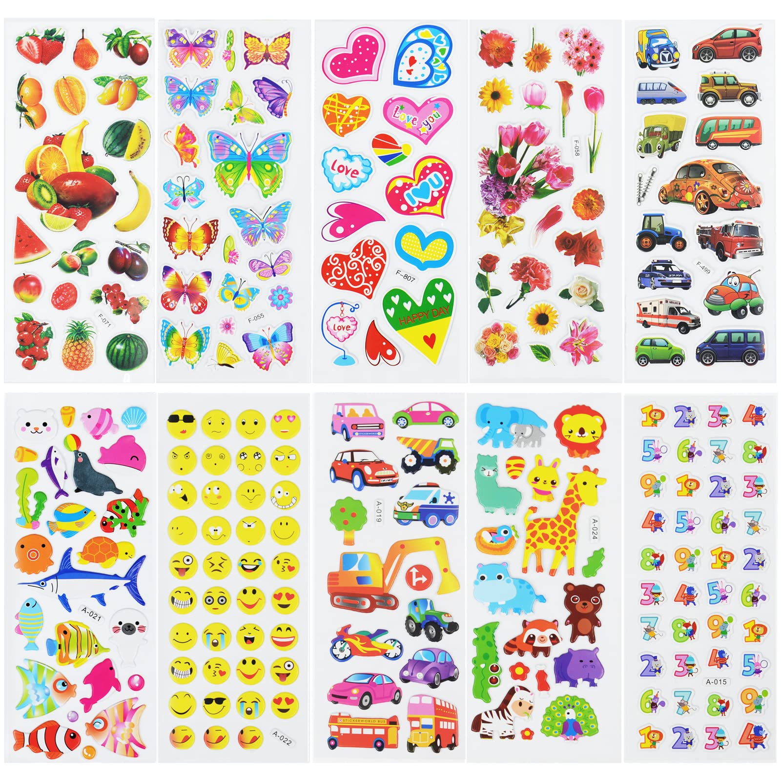24 Sheets(500+) 3D Puffy Stickers for Toddlers Kids, - Art & Drawing ...