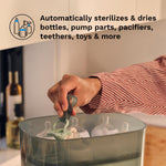 Baby Brezza Bottle Sterilizer and Dryer Advanced – 33% Faster - Largest Capacity Steam Sanitizer - Universal Sterilization Machine for All Bottles + Pump Parts - HEPA Air Filter, Charcoal
