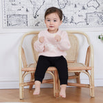 VISGOGO Toddler Baby Girl Sweater Bow Embroidery Warm Knitted Long Sleeves Pullover Infant Knitwear for Toddler (Pink, 3-4 Years)