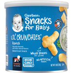 Can of Gerber Snacks for Baby Lil' Crunchies Ranch on a white background