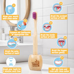 Tooth HaHa Kids Bamboo Toothbrushes, BPA-Free Soft Bristles, Eco-Friendly Natural Wooden Toddler Toothbrush, 6-Pack Travel Toothbrushes Set for Children