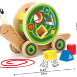Hape Walk-A-Long Snail Pull Toy |Award Winning Toddler Wooden Push and Pull Toy with Removable Color