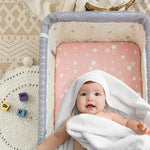 3 Pack Soft Bassinet Sheets - 33"x20" Bedside Bassinet Sheets for Baby Delight, Angelbliss, Maxi-COSI & Most Regular Size Bedside Sleeper | Breathable & Skin Friendly Bassinet Fitted Sheets for Girls