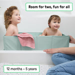 Ingenuity Tuckaway Toddler Folding Tub, Converts Shower to Tub, Folds to Store, Easy to Clean, No Assembly Required, Portable Baby Bathtub for Travel, 12M-5Y