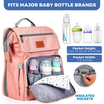PILLANI Baby Diaper Bag Backpack - Baby Bags for Girls - Diaper Backpack - Large Pink Diaper Bags for Baby Girl w/Changing Pad - Baby Gifts for Girls, Baby Girl Gifts, Newborn Essentials Stuff for Mom