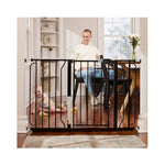Regalo Safety 29-49" Easy Step Extra Wide Baby Gate for Doorways & Bottom of Stairs, Pressure Mounted Safety Gate with Door for Babies, Toddlers & Pets, Black