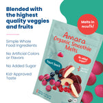 Amara Smoothie Melts - Beets n' Berries- Organic Baby Snacks w/ Fruits & Veggies - Plant Based Yogurt Melts - Healthy Toddler Snack - Activity Book Included - Enjoy From 10+ Mos - 6 Resealable Bags