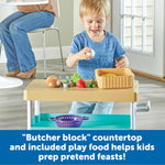 Learning Resources New Sprouts Prep ‘n’ Store Kitchen Island - Pretend Play Kitchen for Toddlers, Food Toys, Imaginative Role Play and Social Skills, Grocery Playset, Gifts for Boys and Girls