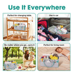 Baby Diaper Caddy Organizer for Boy or Girl Large Nursery Storage Bin Basket Portable Holder Tote Bag for Changing Table and Car Baby Shower Gifts Newborn Essentials Stuff Registry Must Haves Item