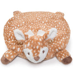 Bearington Baby Lil’ Willow Tummy Time Mat, 30 x 30 Inch Fawn Plush Stuffed Animal Blanket, Woodland Nursery Décor