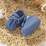 DovFanny Baby Booties Newborn Baby First Shoes Cozy Warm Knit Soft Booties for Toddler Infant Boy Girl (Navy Blue, Infant, 0 Months, Age Range, US Footwear Size System, 3 Months, Medium)