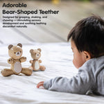 PlanToys® Little Bear Wooden Baby Rattle & Grasping Toy | Montessori Sensory Development for Coordination, Focus & Auditory Learning | Eco-Friendly Infant Educational Toy