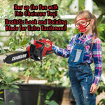 Kids Leaf Blower, Toy Chainsaw, and Lawn Mower Set | Realistic Toddler Landscaping Power Tools with Sound and Action | Includes Safety Goggles Mask and Earmuffs