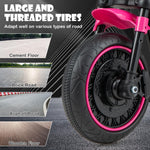 Costzon Toddler Motorcycle, 6V Battery Powered Electric Motorcycle with Detachable Training Wheels, Soft Start, Headlights & Music, Kids Motorcycle Ride on Toy for Toddlers Boys Girls 18+ Months(Pink)