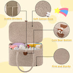 OIAHOMY Large Diaper Caddy Organizer for Baby, Portable Baby Basket with Handles, Baby Gift Basket for Newborn, Diaper storage Organizer for Changing Table and Car- Brown