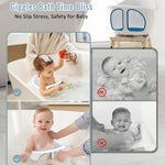 GiggleGlow Baby Bath Seat for Babies 6-12 Months, Bath Tub for Baby with Non-Slip Suction Cups, Infant Bath Chair for Newborn, Quick-Dry Mesh (Blue & White)