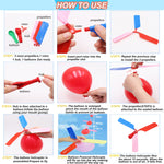 Kids Toy Balloon Helicopter (12 pack) Children's Day Gift Party Favor easter basket, stocking stuffer or birthday! Flying Toys for Boys and Girls - Outdoor Sport Toy for 7 8 9 10 Year Old