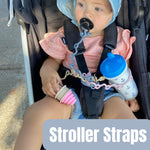 Smack Fun-Toy Straps for Baby - Keep Toy, Bottle & Pacifier Off The Floor - Great for Stroller, High Chair and Car Seat - 2-Pack(Clay)